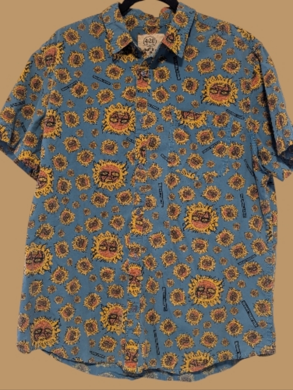 VGUC Spencer’s Sublime by 4:20 Blue Men's Casual Shirt Size XL 100% Cotton